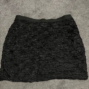 Elegant Black Textured Women's Skirt